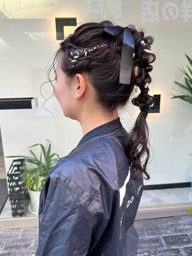 スミ(sumi) 高めポニー/金箔アレンジ