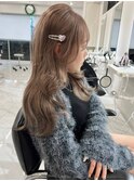 顔周りカット 透明感 ミルクティーカラー ゆるふわウェーブ
