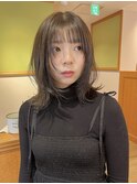 ★フェイスレイヤー/鎖骨ミディアム/顔まわりカット/ぱっつん
