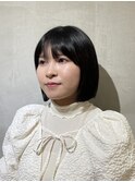 ワイドバングイメチェン美髪外ハネボブ+レイヤーカット韓国/大宮