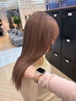 ユニ バイ マグ 長野店(Uni.by Mag) " 透け感抜群" ダブルカラー ミルクティーピンクベージュ