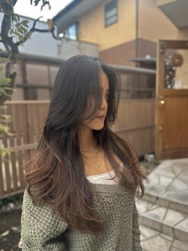 アンツ ヘアーアンドリゾート 辻堂本店(ANT'S Hair and Resort) 黒髪カタログ/クラゲヘアー/オリーブグレー/レイヤーカット