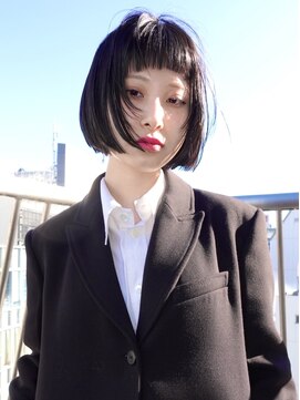 レイヤーボブ/切りっぱなしボブ/ボブレイヤー/落ちる黒染め