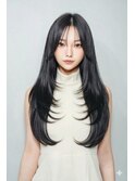 髪質改善ブリーチなし小顔くびれロング韓国ヘア
