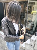 ハイライト×切りっぱなしボブ☆フォギーベージュ耳かけ20代30代
