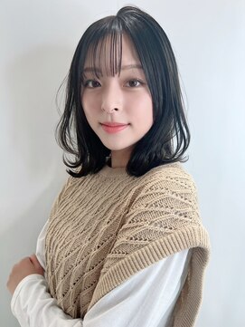 ディレクト 新宿(Direct) ブルーブラック×ミディアムボブ☆