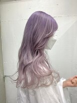 ダブルカラーラベンダーベージュカラーケアブリーチハイトーン