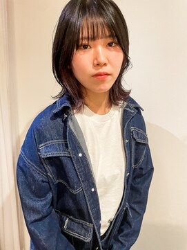 ツイギー 宮西店(TWiGGY) インナーパープル×外はねボブ