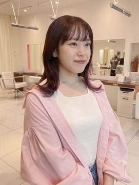 バサ 江古田店(BASSA) 【Inumaru】ブリーチなしWカラーでピンクブラウン
