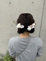 アチーブ ヘア デザイン(achieve hair design)&nbsp;ツインお団子アレンジ結婚式 お呼ばれ 二次会成人式卒業式