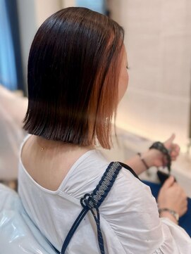 ザビー(THE B) 本八幡×イヤリングカラー×切りっぱなしボブ×ミディアムボブ