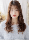 ■韓国風巻き毛先パーマ抜け感レイヤーロング47戸田公園30代40代