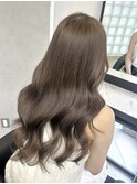 ロング ブリーチなしダブルカラー オリーブベージュ 透明感