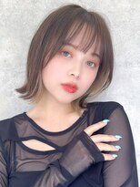ラフィス ヘアー ピース 広島祇園店(La fith hair peace)&nbsp;【La fith】外ハネボブ×インナーカラー×セピアベージュ