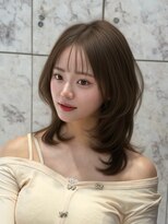 シーシンジュク 新宿南口(Sea shinjuku)&nbsp;オリーブグレー×小顔[ココアベージュ/黒髪/くらげヘアー]