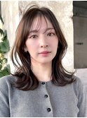 ミディアムレイヤーカット/20代30代40代/顔周りカットワンカール