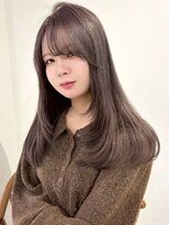 アモレット 天文館店(amoretto)&nbsp;アッシュグレー ロングレイヤー 顔周りカット 前髪カット