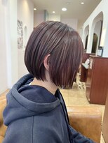 ブランシェ 春日井市民病院前店(BRANCHE) 丸みボブ×ワインレッド