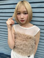 エンクス(enx) ミルクティーブロンド/ダークブルー/デジタルパーマ/鶴ヶ峰SK79