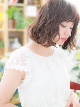 カバーヘア ブリス 上尾西口店(COVER HAIR bliss) *bliss上尾*オン眉×とろみカール★アシンメトリー小顔ボブa!