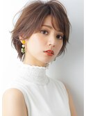 30代40代50代マッシュウルフベージュ_ネイビーシースルーバング