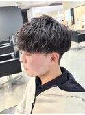 刈り上げマッシュツイストスパイラルパーマメンズショート