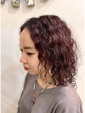 リアイス(Re:ICE) チェリーレッドブリーチパーマ外国人風ウェーブネオソバージュ