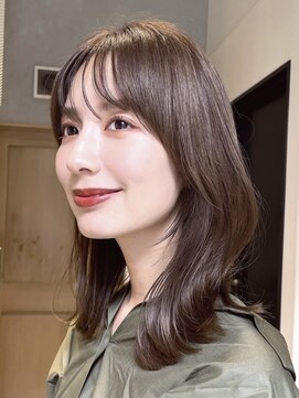 ノイ(noi) 顔周りレイヤーカットグレージュカラーくびれボブベージュカラー