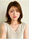 透明感/ナチュラル/ミディアム/オトナ女子/顔周りレイヤー/春