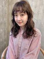 デジタルパーマ　チェリーブラウン　イメチェン　垢抜けヘア