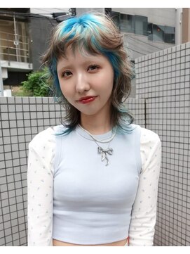 レコ 渋谷(LECO) ローライトルーツカラーブルーブラウンデザインハイトーン