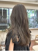 ブリーチなしダブルカラー オリーブベージュ くすみ アッシュ 夏