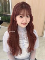 ヒン(HIN)&nbsp;コーラルピンク×ウェーブヘア