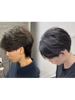 【横浜駅でメンズ韓国ヘアなら】メンズウルフ/マッシュ/センターパートなどトレンドのナチュラルメンズヘア