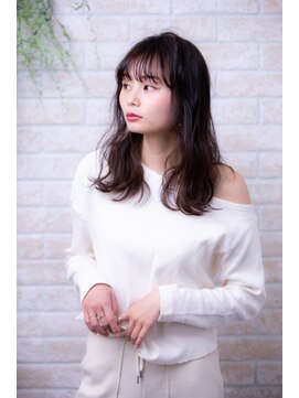 ヘアーアートシフォン 池袋西口店(Hair art chiffon) 似合わせカットで個性的斜めバング大人かわいいナチュラルボブ★