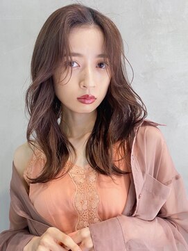 ルーク 立川(LUK) Lien☆センターパートレイヤーミディ×テラコッタカラー　立川