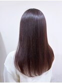 髪質改善 ストレート 縮毛矯正 ピンクブラウン