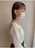 切りっぱなしボブとワイドバング