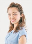 三軒茶屋_コテ巻き_パーマ_セミロング_バレッタ_アレンジ_カット