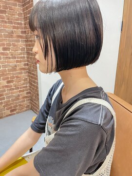 カシェル(cashel) ぷつっとミニボブ　× 暗髪カラー