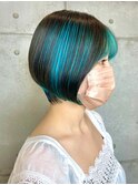 デザインカット】綺麗なフォルムのショートヘア×インナーカラー
