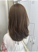 顔まわりカット/レイヤーカット/韓国/セミディ/グレージュ