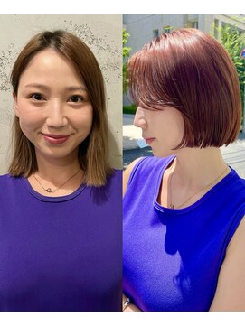 ノラ ヘアーサロン(NORA HAIR SALON) ナチュラル小顔前髪あり後れ毛サイドバング結べるボブくびれヘア