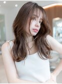韓国風レイヤーカット髪質改善ダブルカラーミルクティーベージュ