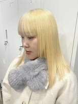 リグ 横浜(Lig.)&nbsp;抜きっぱなしブリーチホワイトブロンド切りっぱなしダブルカラー