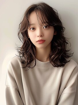 クラン 岡本(Chlan) 無造作パーマ　セミウェットミディ