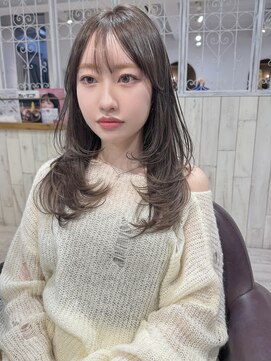 リコバイアフロート(riko by afloat) ワンカールヘア/顔まわりカット/ロングレイヤー/グレージュ