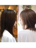 【コトノハ】ボブウルフ髪質改善うるツヤ秋色小顔に見せるヘアー