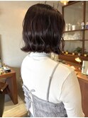 切りっぱなしボブ×ブリーチなしカラー