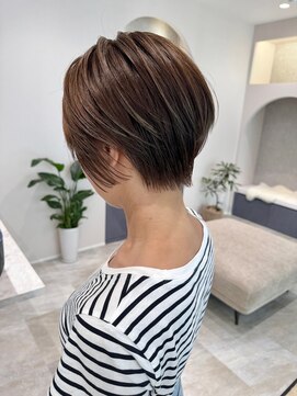 アール ヘアー デザイン(r hair design) 小顔見せショートベージュカラーブリーチしない透明感カラー